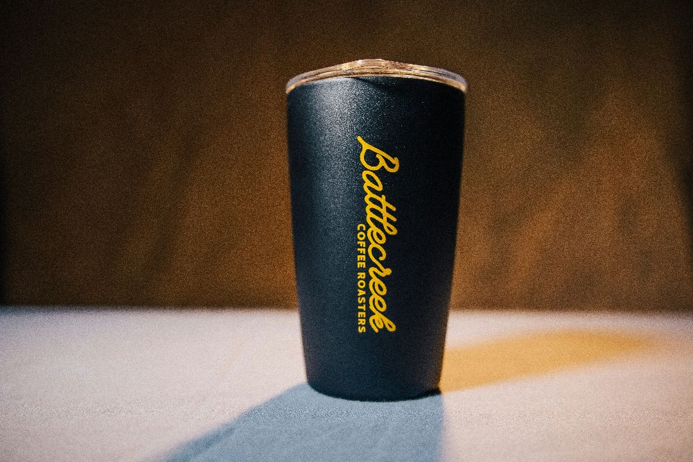 Eco-friendly travel mug used as promotional giveaway item